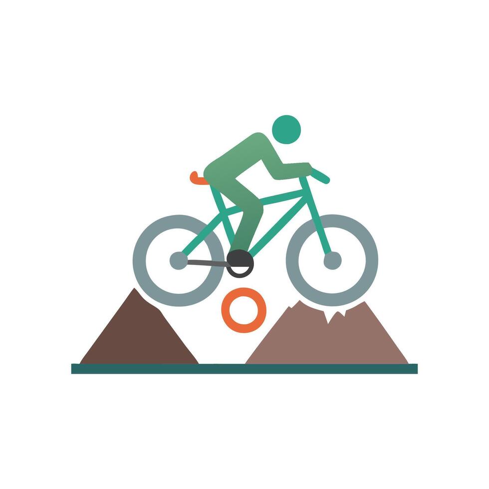 Dynamic Mountain Biking Illustration vector