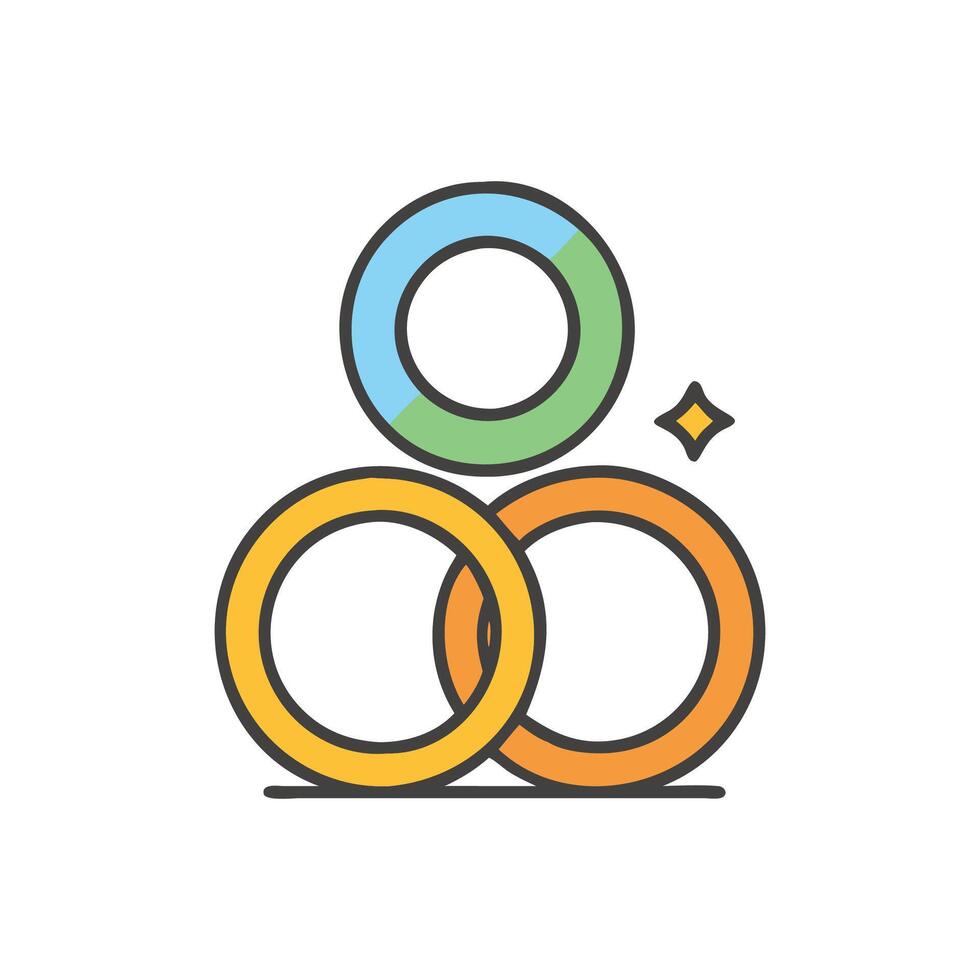 Dynamic Olympic Gold Ring vector