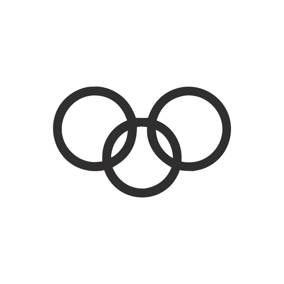 Icon of Olympic Rings Symbolizing Unity vector