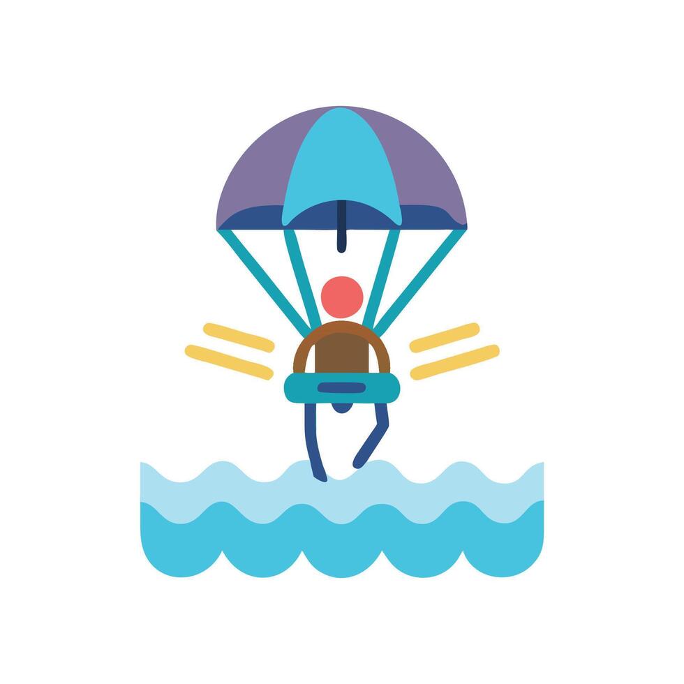Icon Representation of Parasailing Adventure. vector