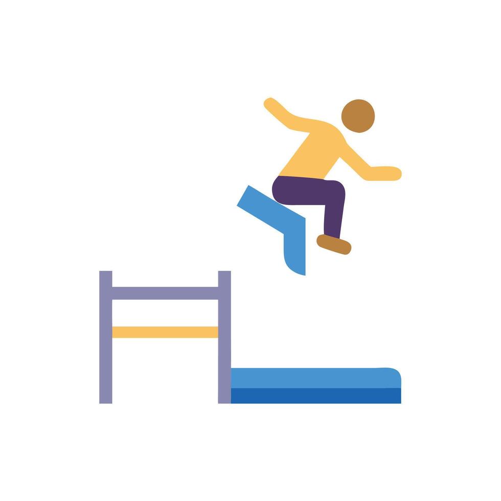 Parkour Jump Icon for Dynamic Movement vector