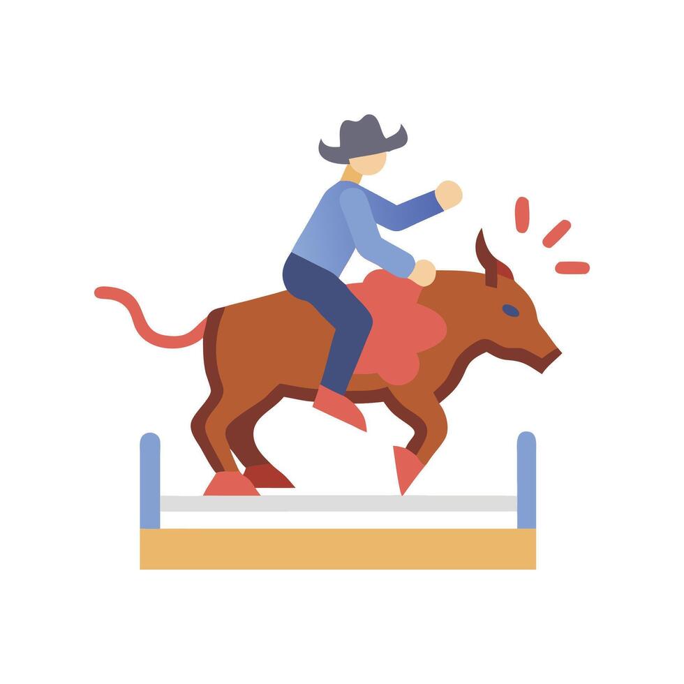Icon Representation of Bull Riding vector