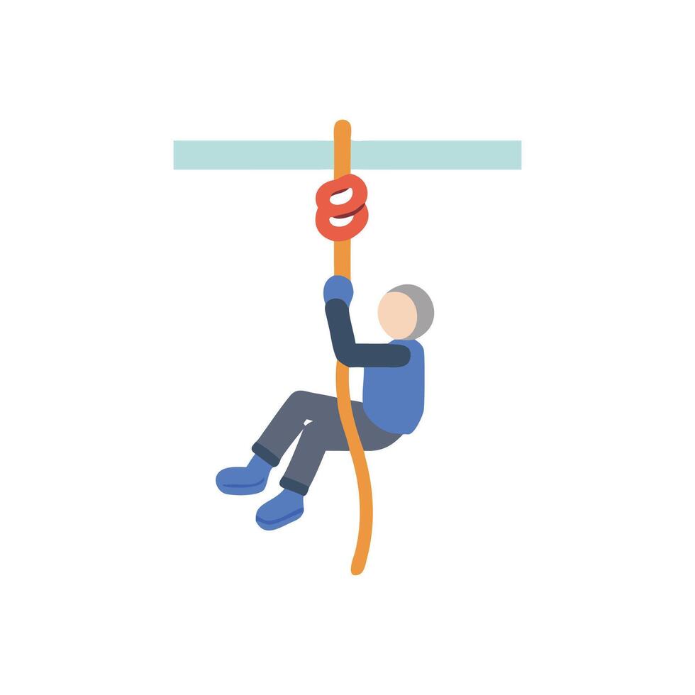 Rope Climbing Icon for Fitness Activities vector