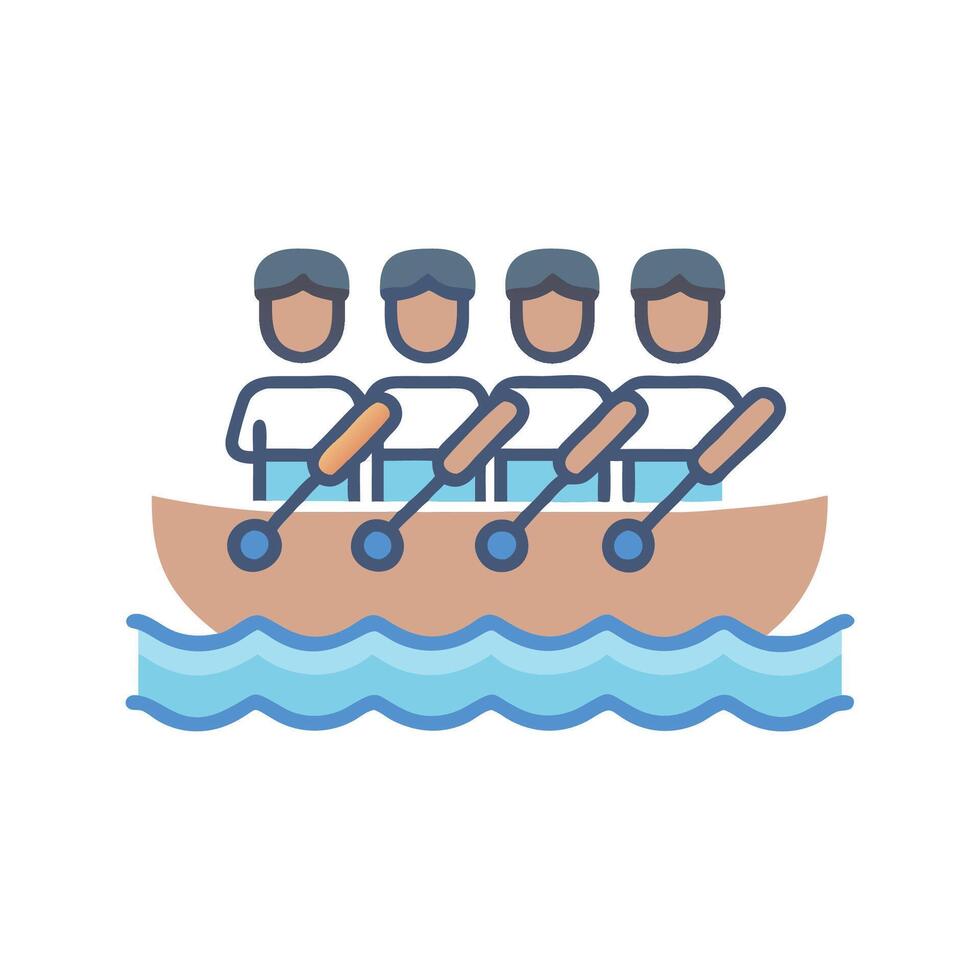 Icon Representation of Rowing Crew vector
