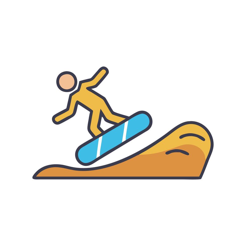 Sandboarding Icon for Beach Activities vector