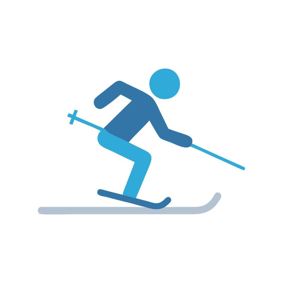 Icon Representation of Skiing Activities vector
