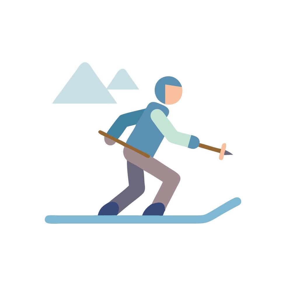 Skiing Icon for Winter Sports Enthusiasts vector