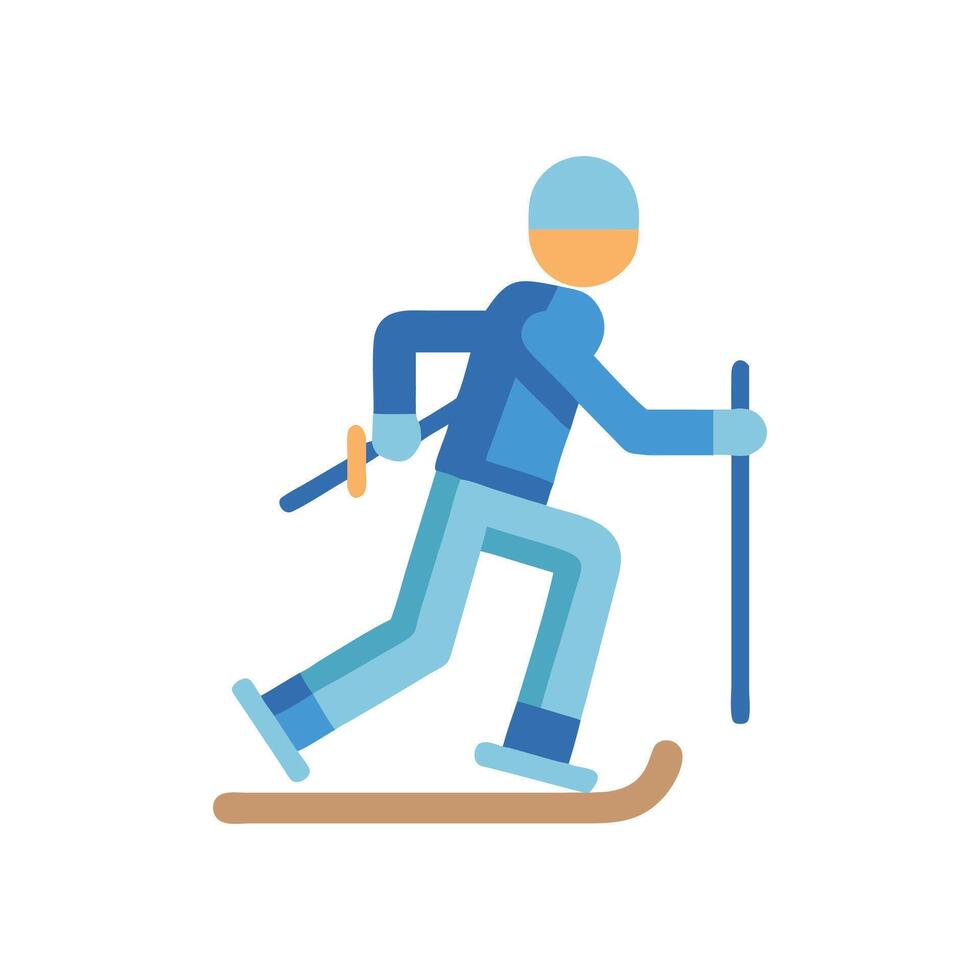 Skiing Icon for Winter Adventure Sports vector