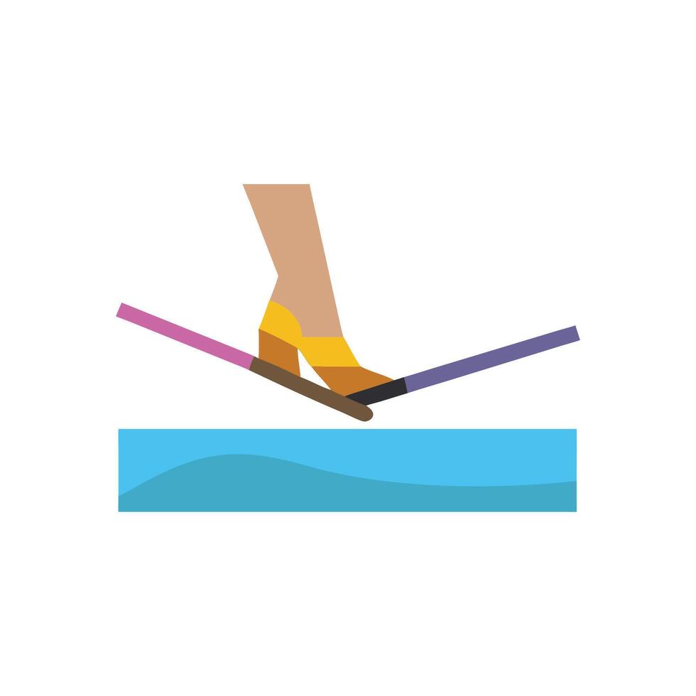 Slacklining Icon for Adventure Sports vector