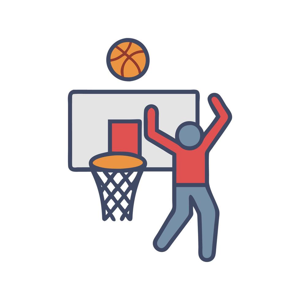 Slam Dunk Icon for Basketball Players vector