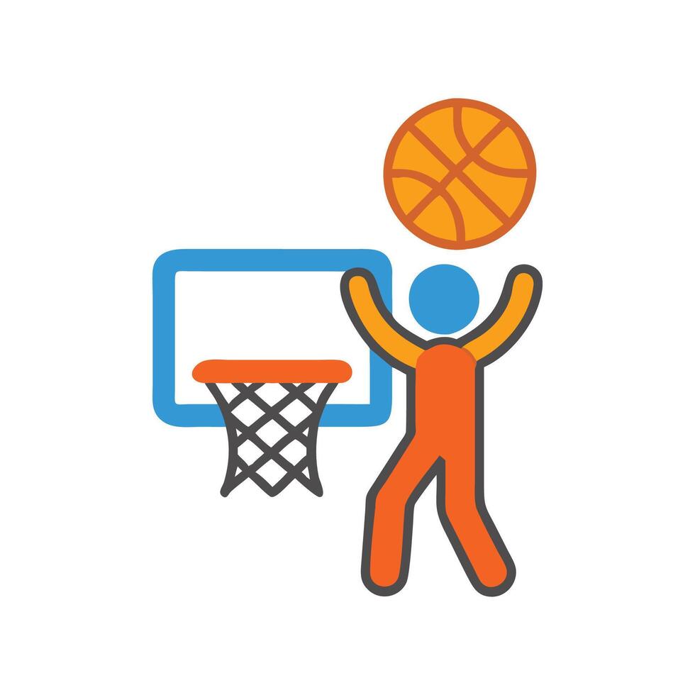Slam Dunk Icon for Competitive Basketball vector