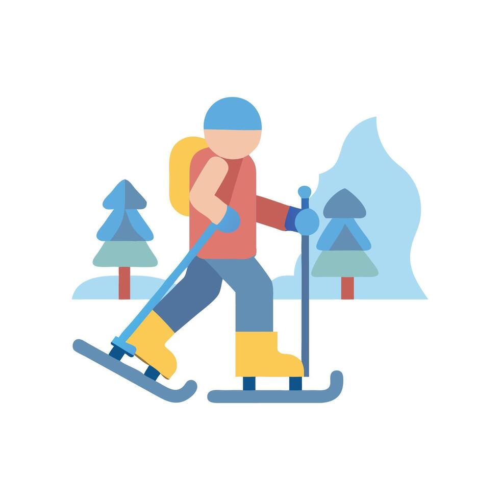 Snowshoeing Icon for Winter Activities vector