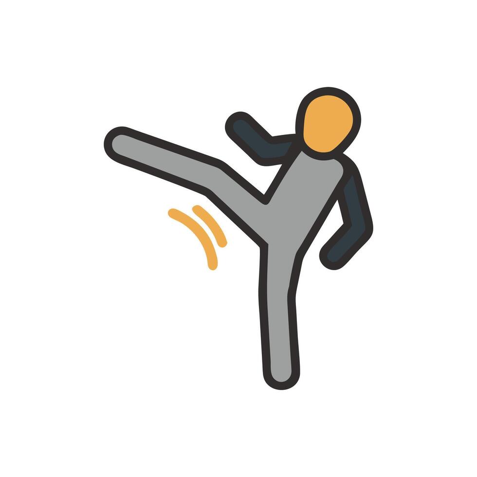 Icon for Taekwondo Kick Technique vector