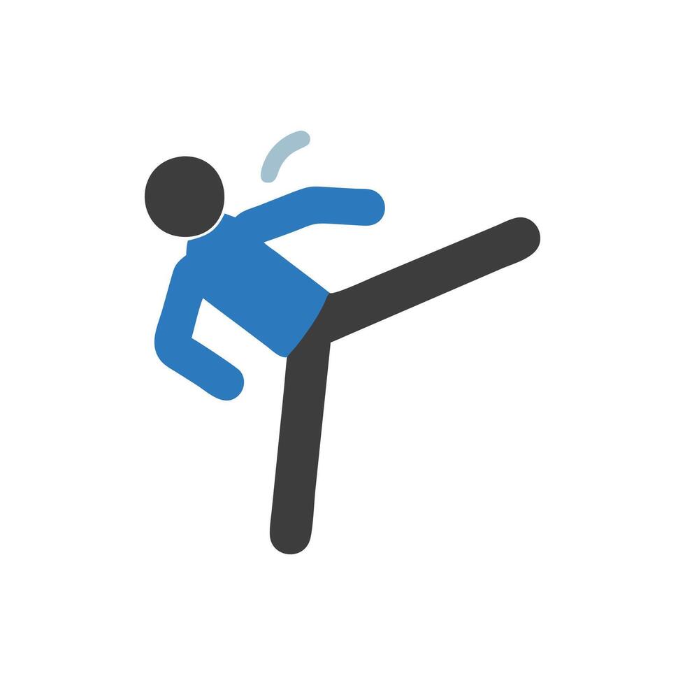 Taekwondo Kick Icon for Martial Arts vector