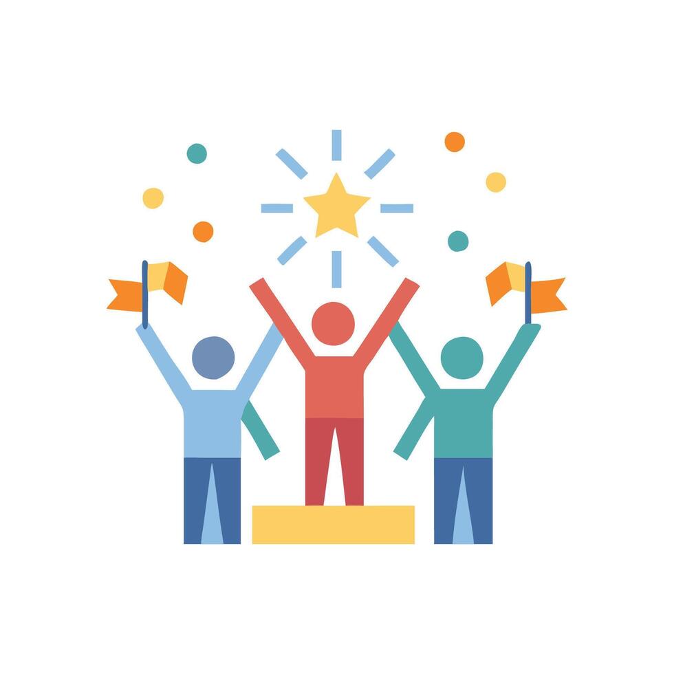Icon Representation of Victory Celebration vector