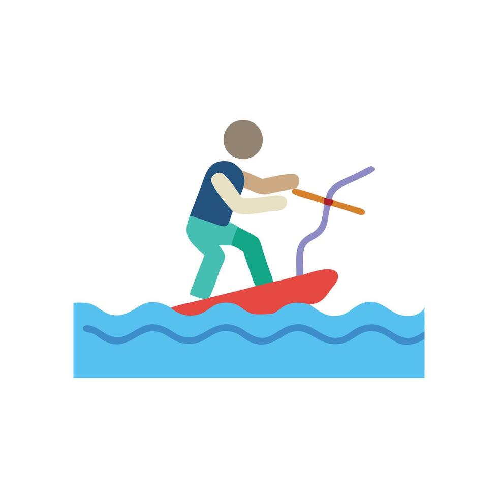 Icon Representation of Wakeboarding vector