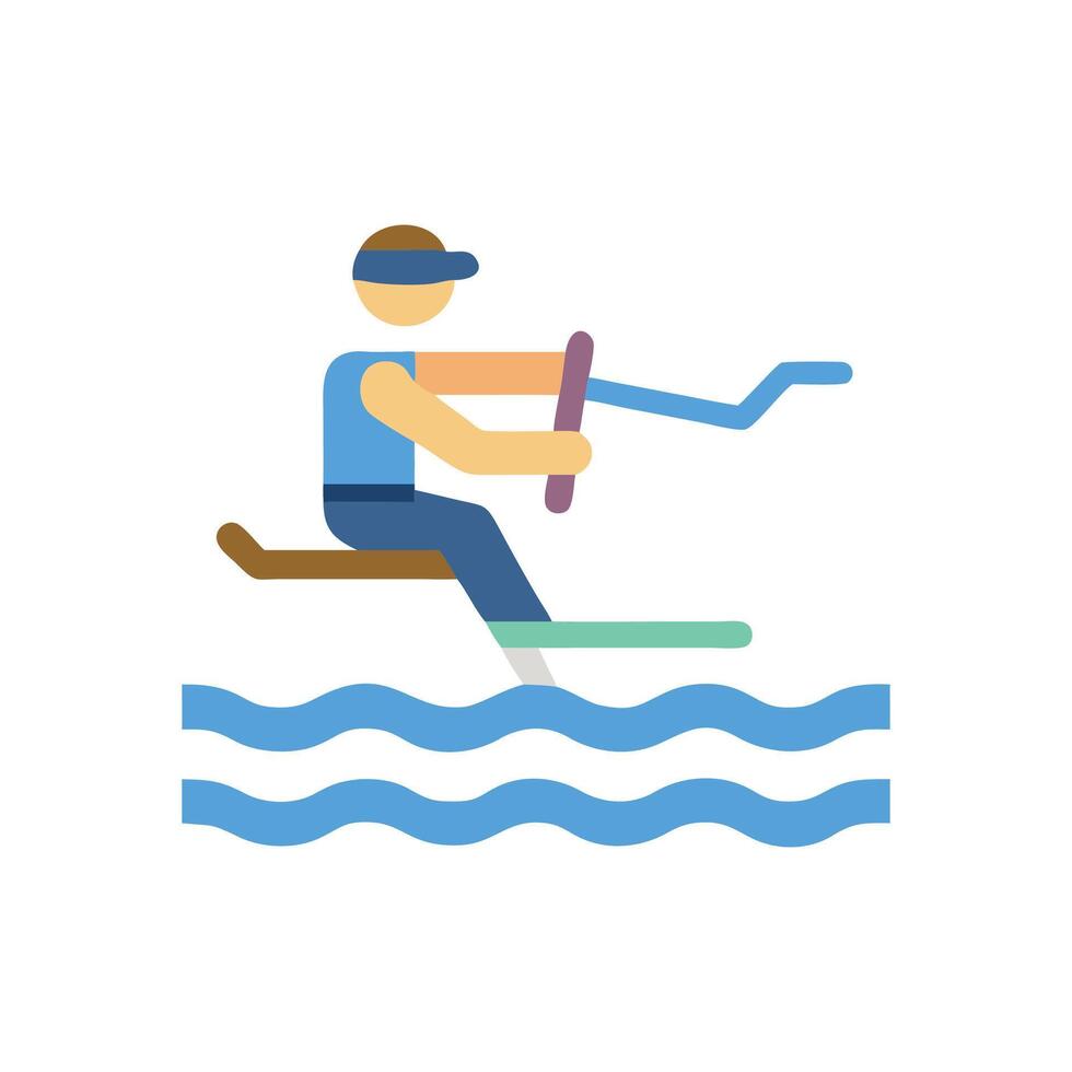 Icon Representation of Water Skiing vector