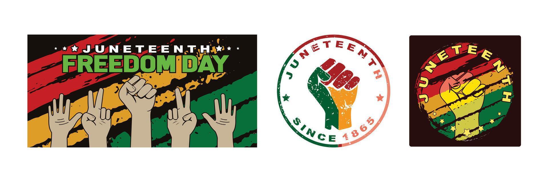 Juneteenth Free-ish Since 1865. African-American Independence Day. vector