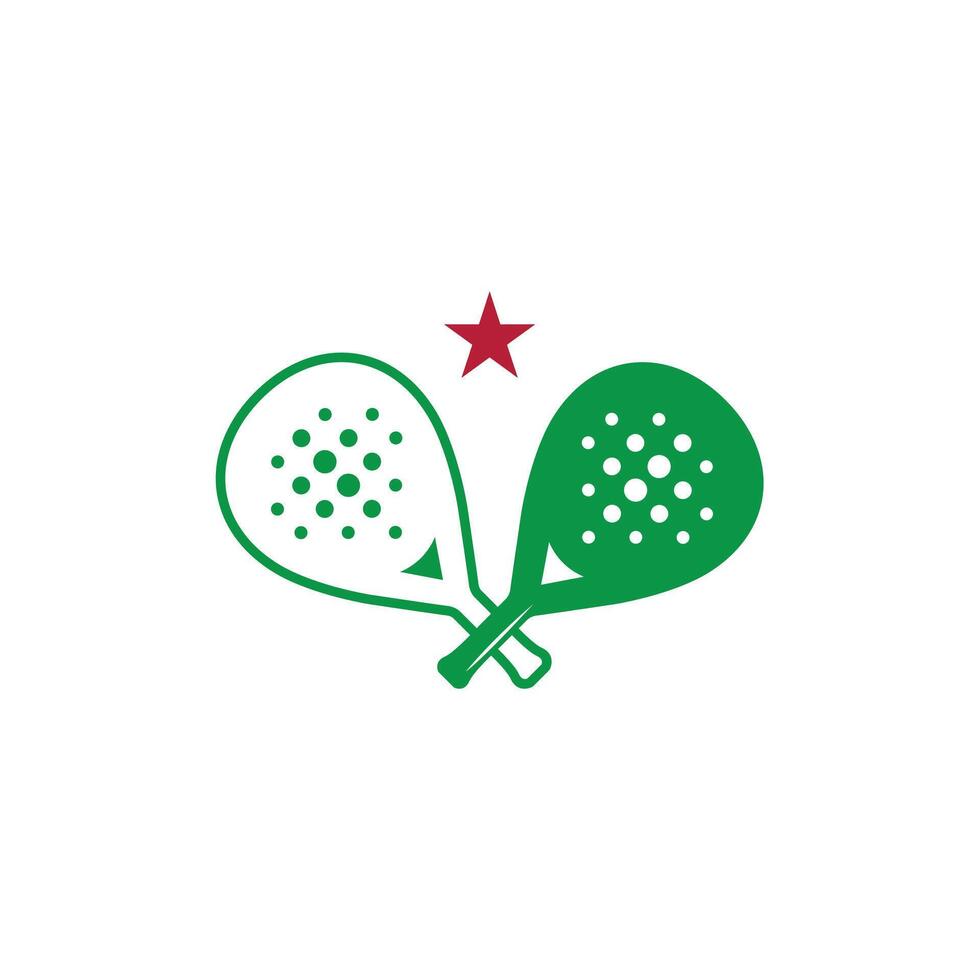 Minimalist Padel Racket with classic vector