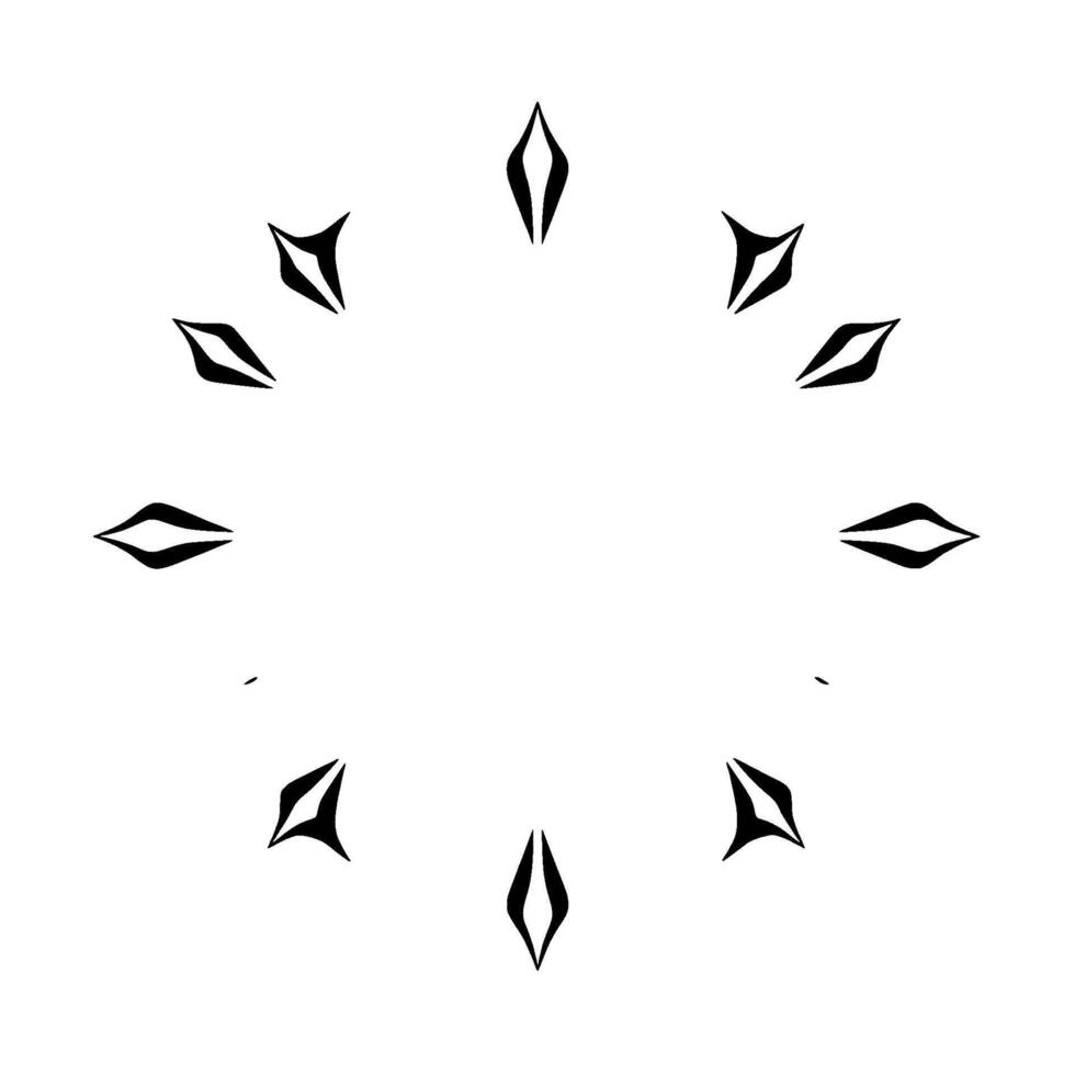 Abstract Circular Featuring Black Stylized Shapes Arranged on a White Background, Suggesting a Clock Face. vector
