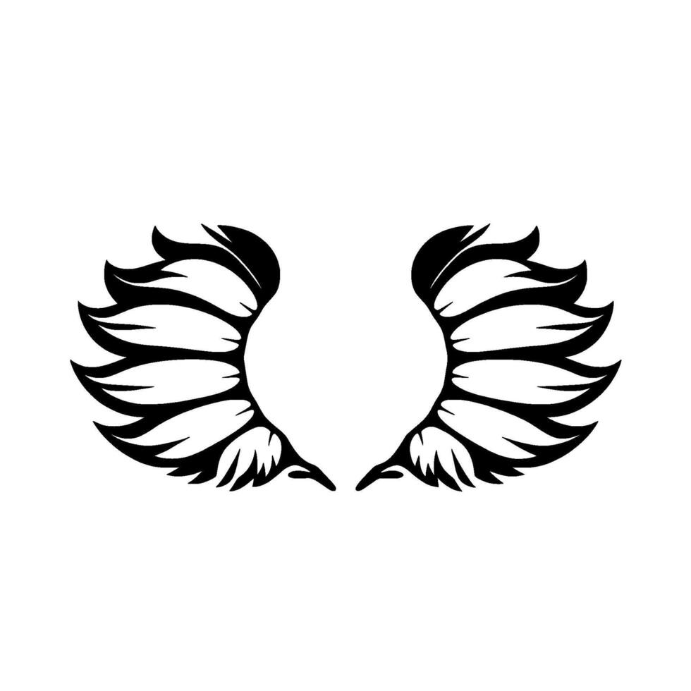 Symmetrical Black and White Sunflower Motif, Stylized Petals Forming a Circular Outline, Isolated Floral on White. vector