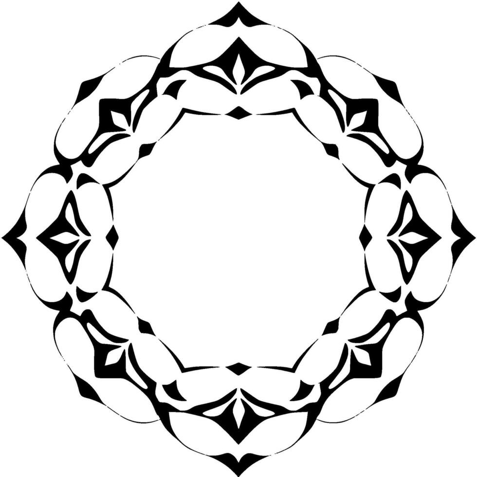 Symmetrical black and white floral mandalalike , perfect for decoration or elements with a geometric and elegant structure. vector