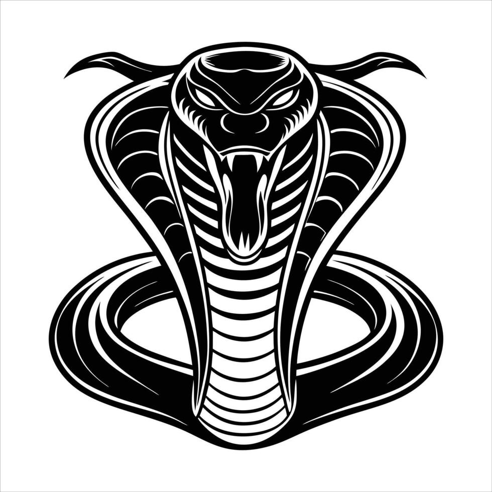 King cobra black color silhouette vector