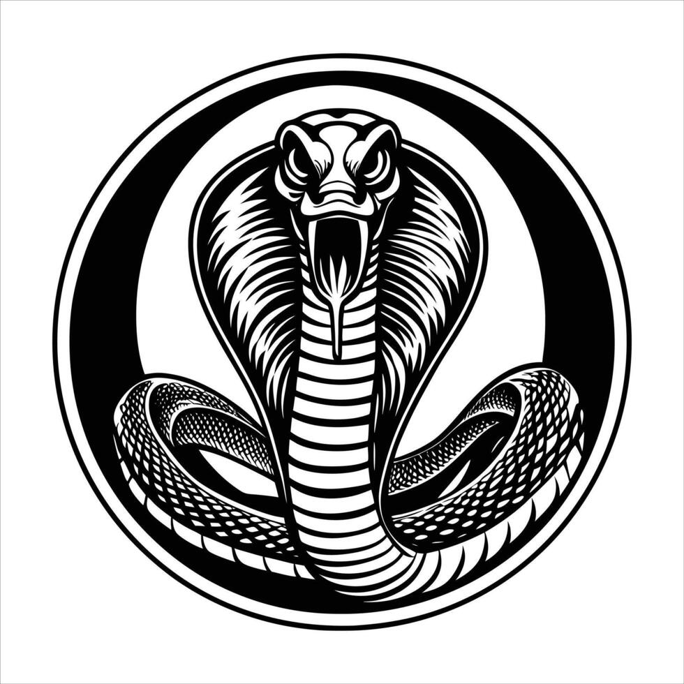 A cobra snake exhibits its distinctive hood vector