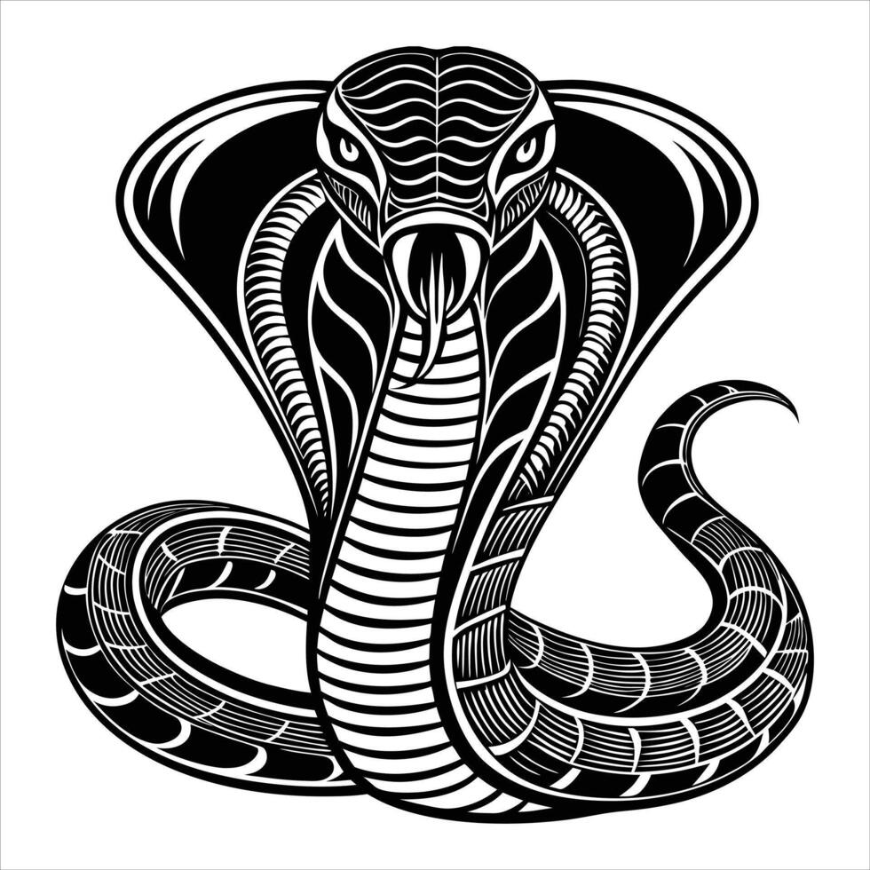 Cobra snake silhouette illustration vector