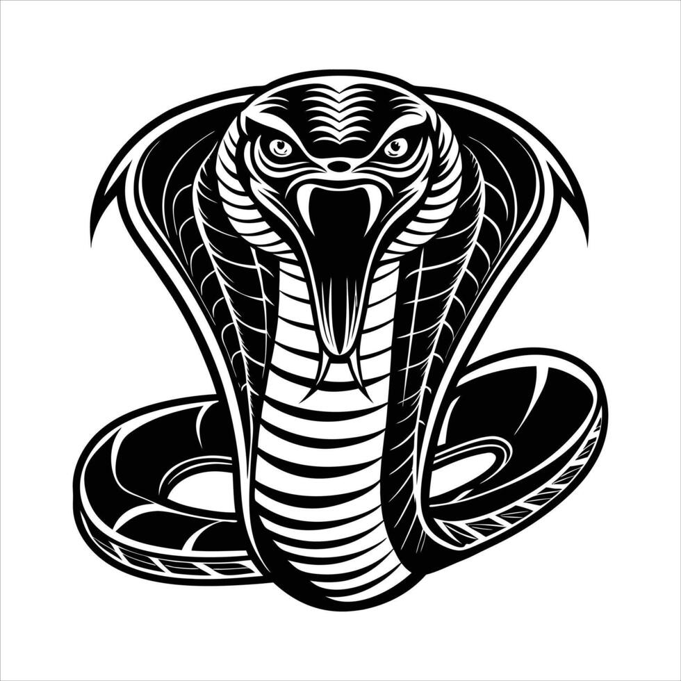 Cobra Snake Silhouette with Hood vector