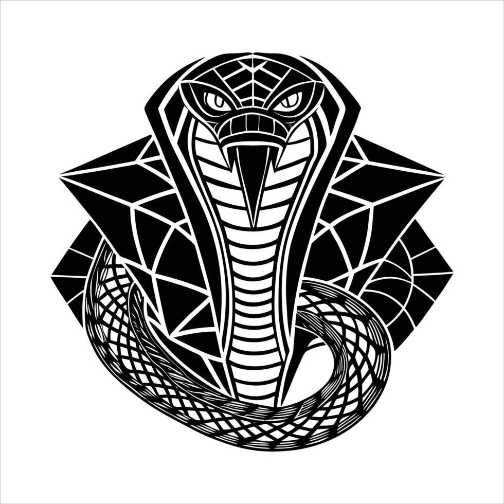 Cobra front view in vintage vector