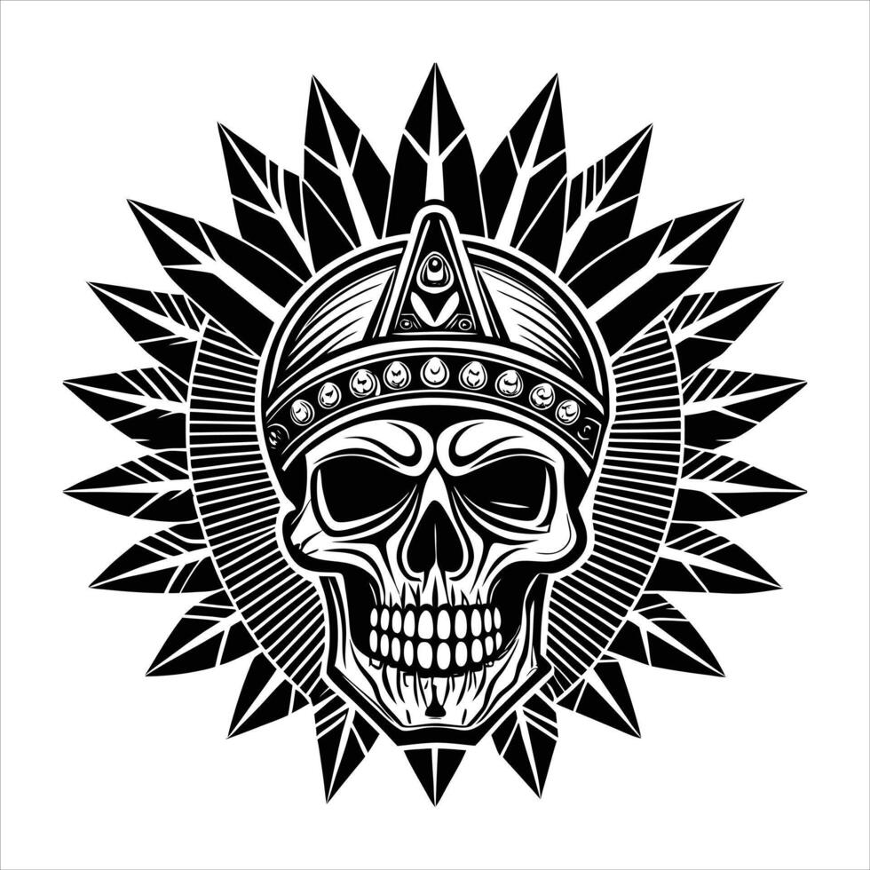 Aztec Skull Tattoo vector