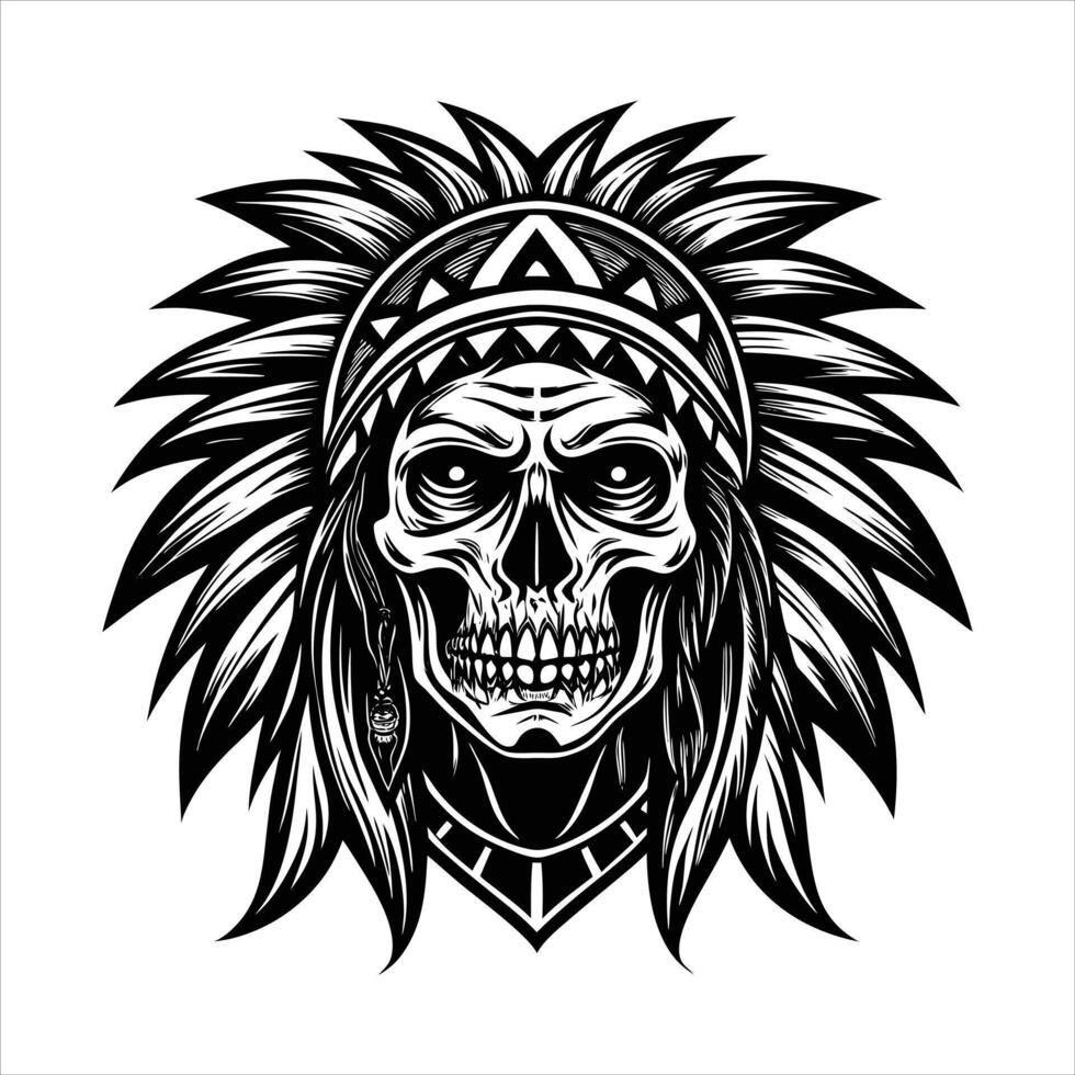Traditional Native Skull vector