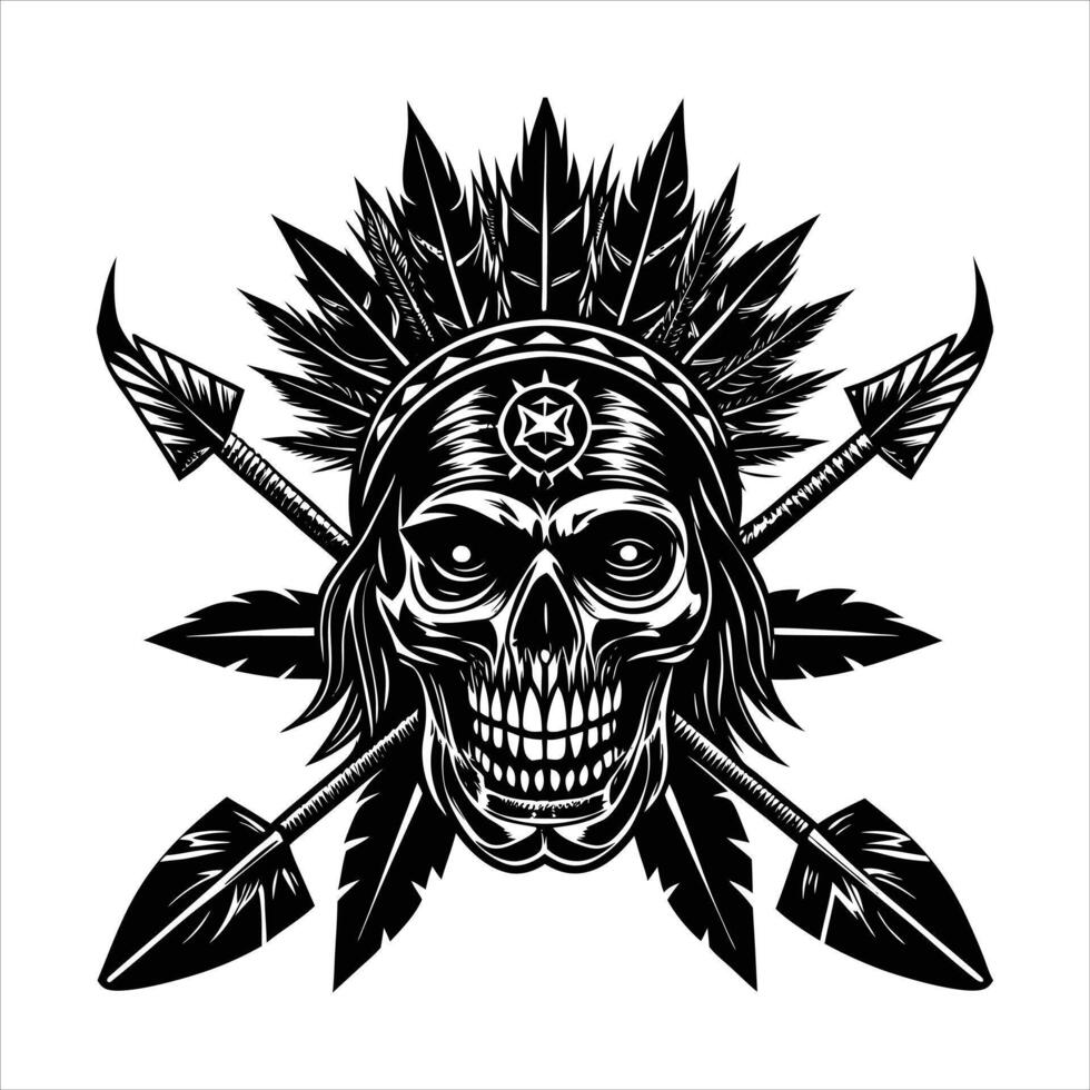 Native american indian warrior vector