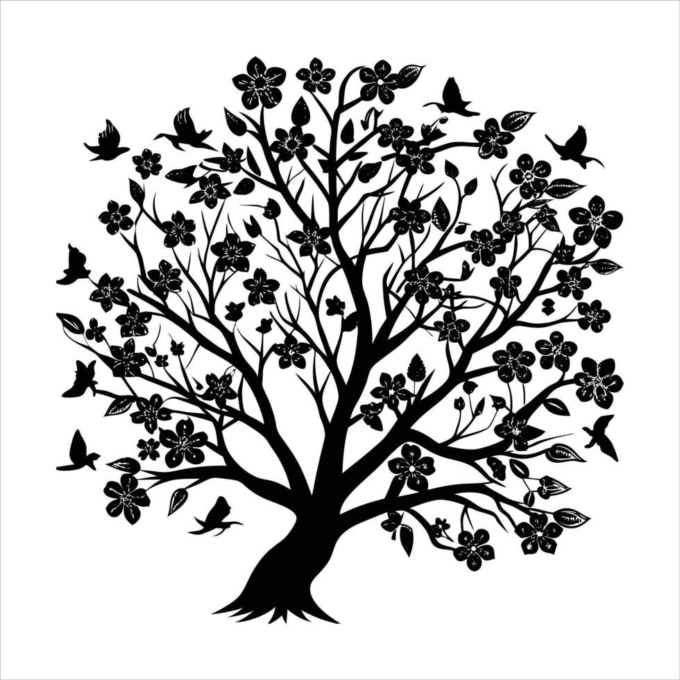 Bird Cherry Blosso vector
