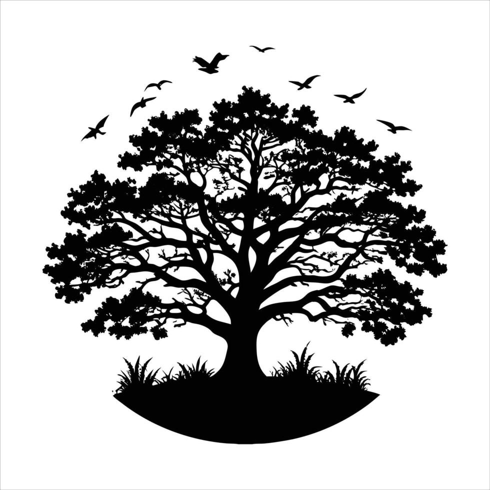 Majestic Oak Trees vector