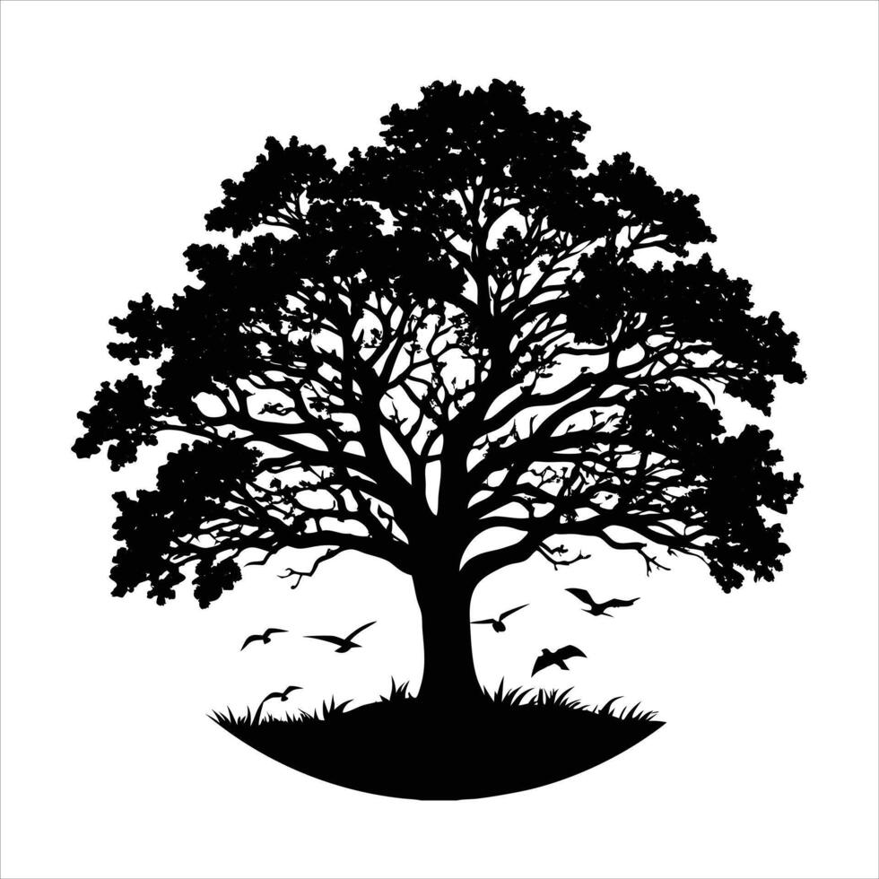 Oak Tree Silhouette vector