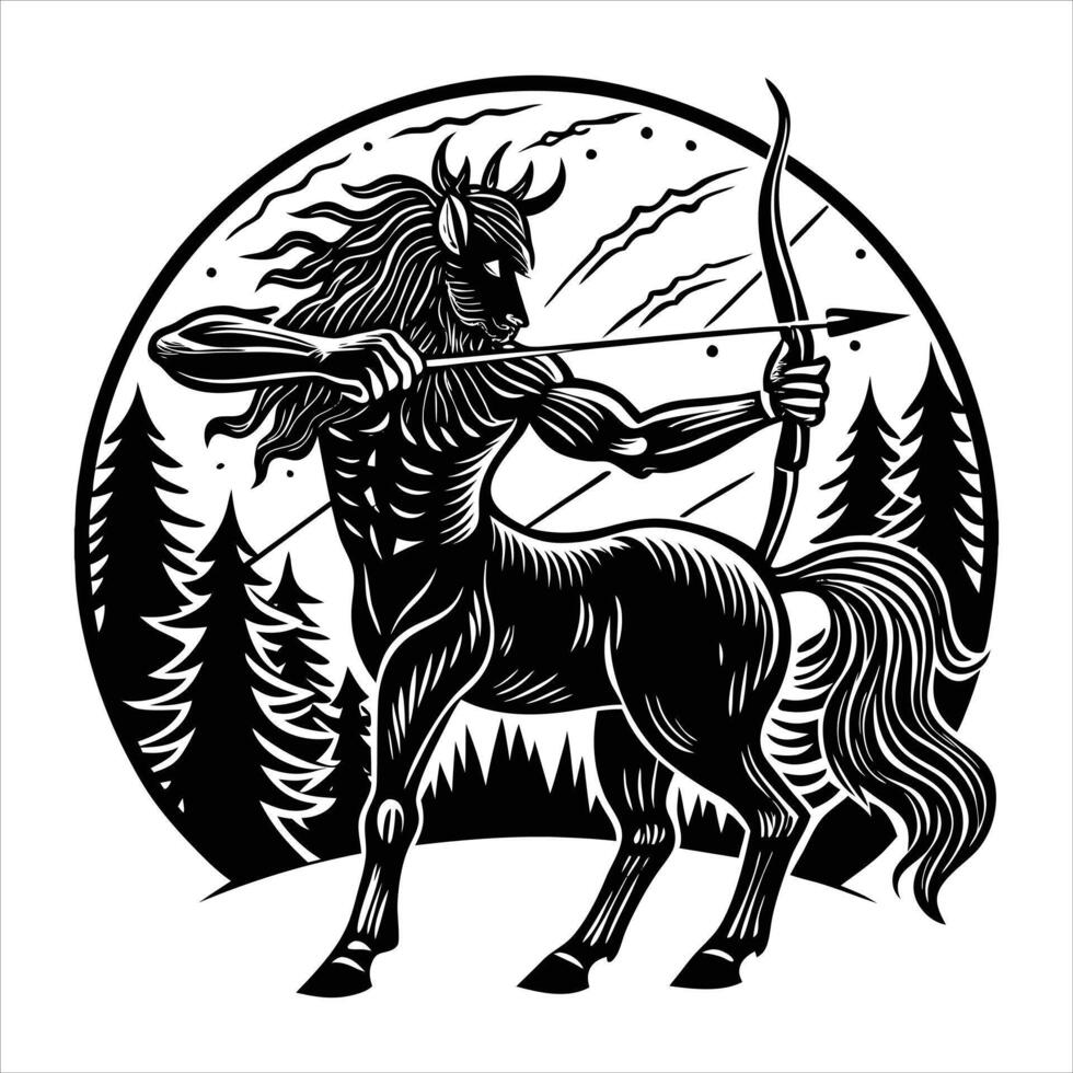 Centaur Aiming With Bow vector