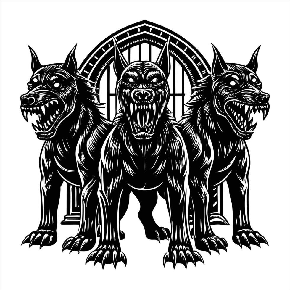 Cerberus Three Headed Dog vector
