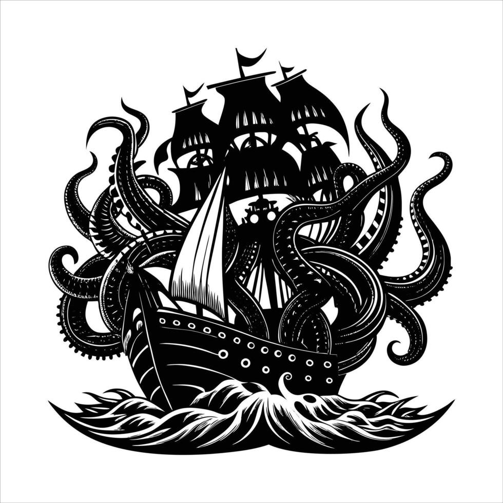 Kraken Octopus Squid vector