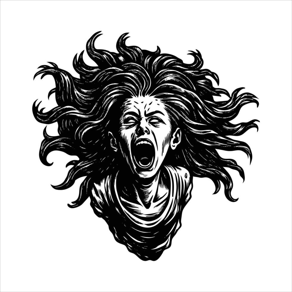 Haunting Banshee Wailing vector