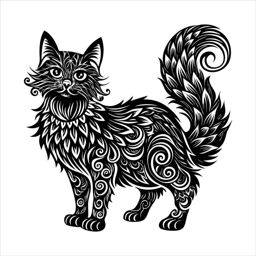 Cat Fluffy Tail vector