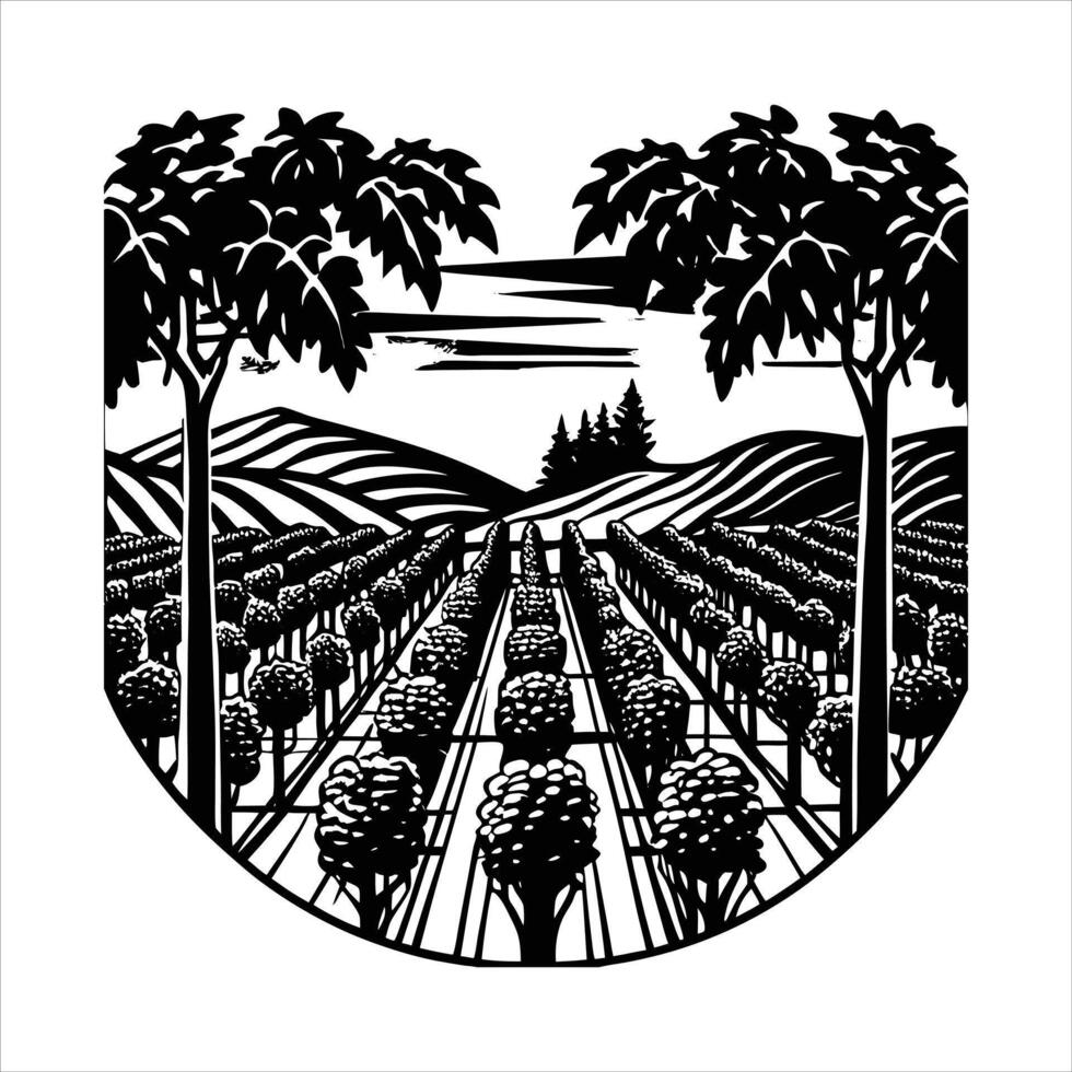 Vibrant Vineyard Artwork for Unique vector