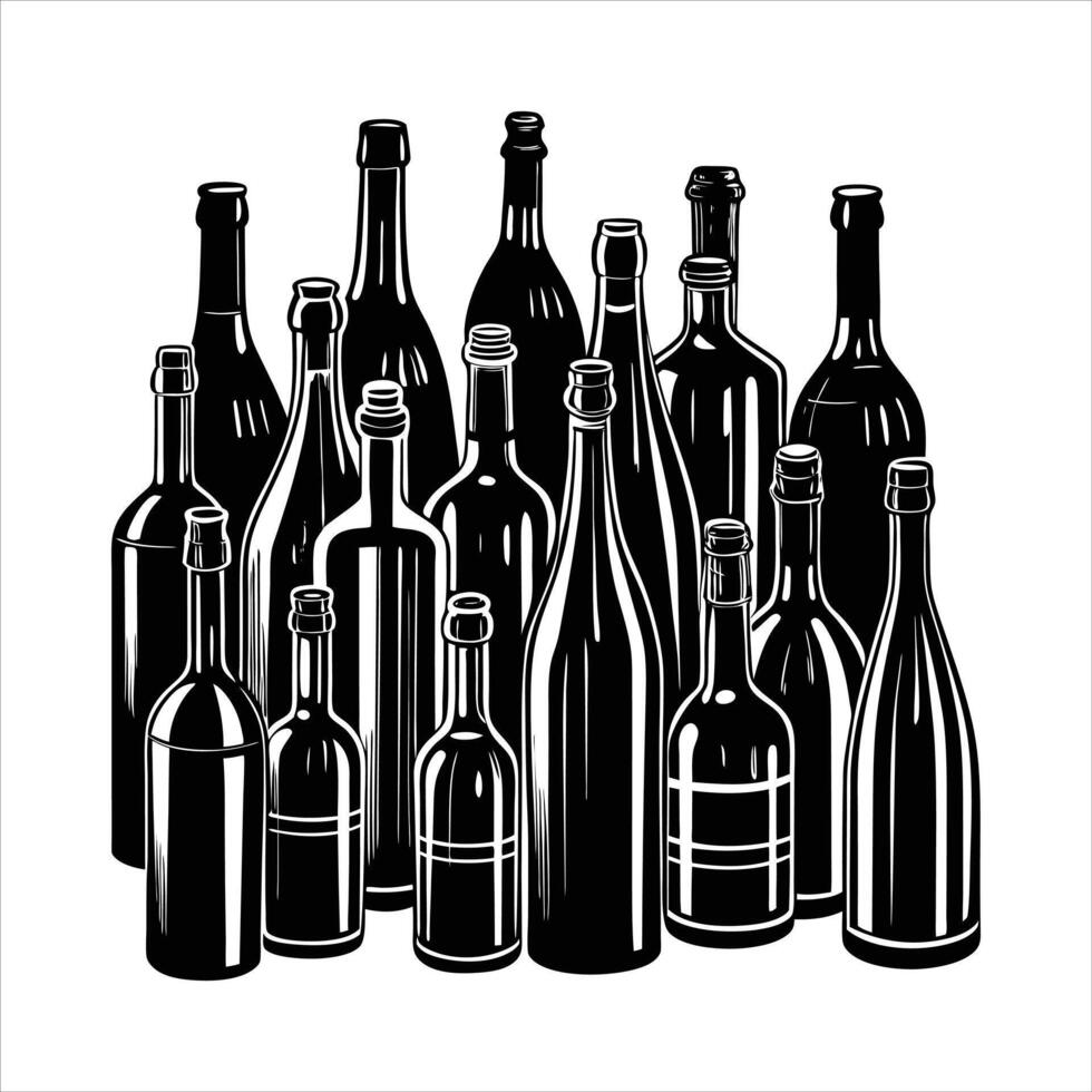 Wine Bottle Silhouette vector
