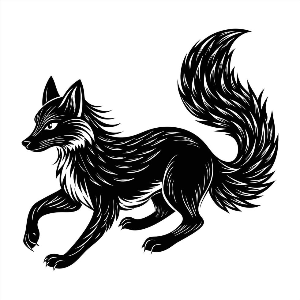 Side View A Fox Runnin vector