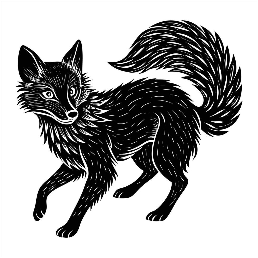 Playful Young Arctic Fox vector