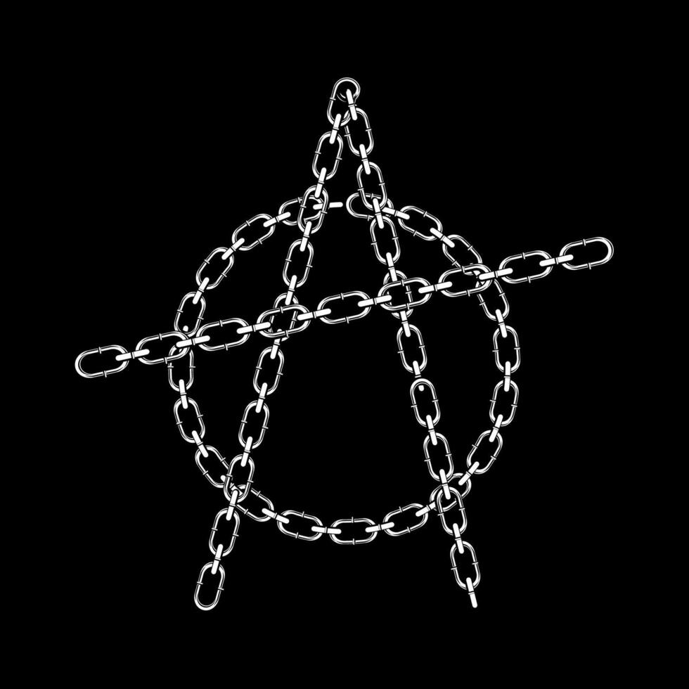 Anarchy chain on black background suitable for logo vector