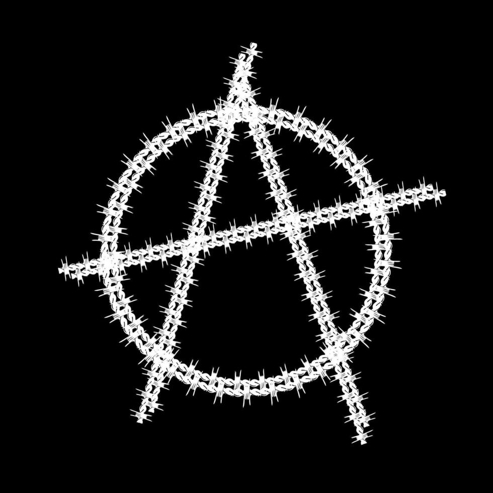 barbed wire anarchy logo vector