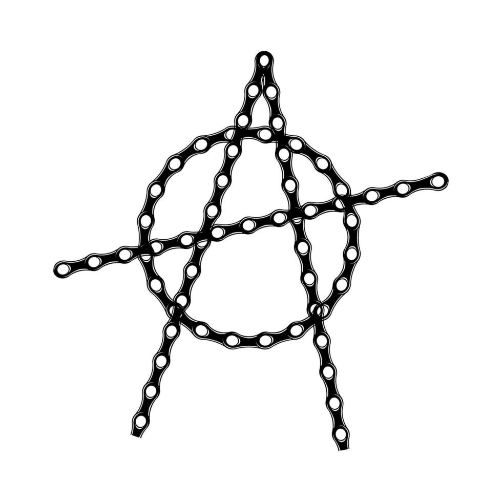 The motorbike chain is made to look like an anarchy logo vector