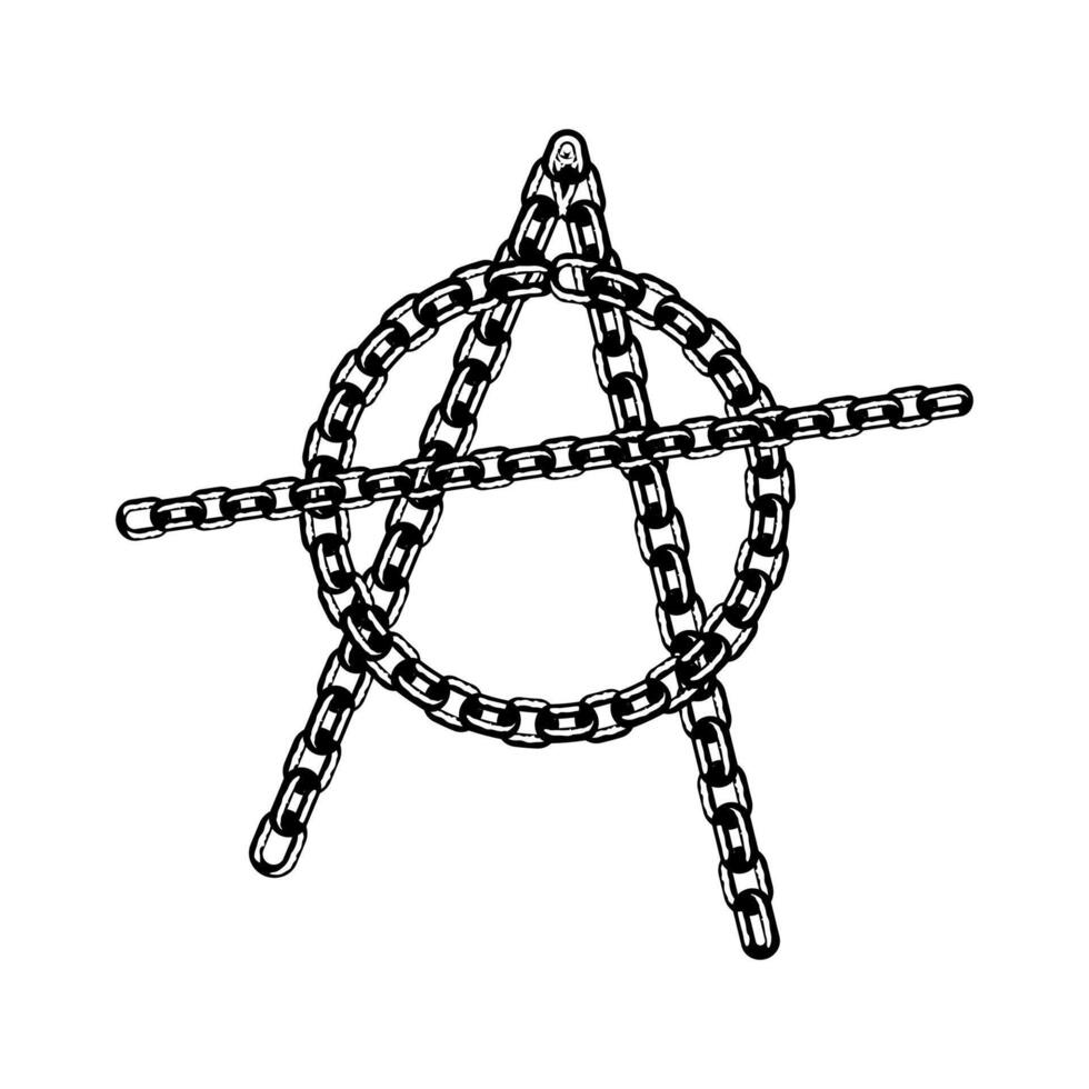 A very nice black chain in the shape of the Anarchy logo vector